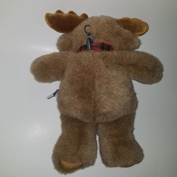 VTG Chosun Just Friends 1996 Brown Moose Plush 15" Reindeer Red Scarf - Picture 3 of 6